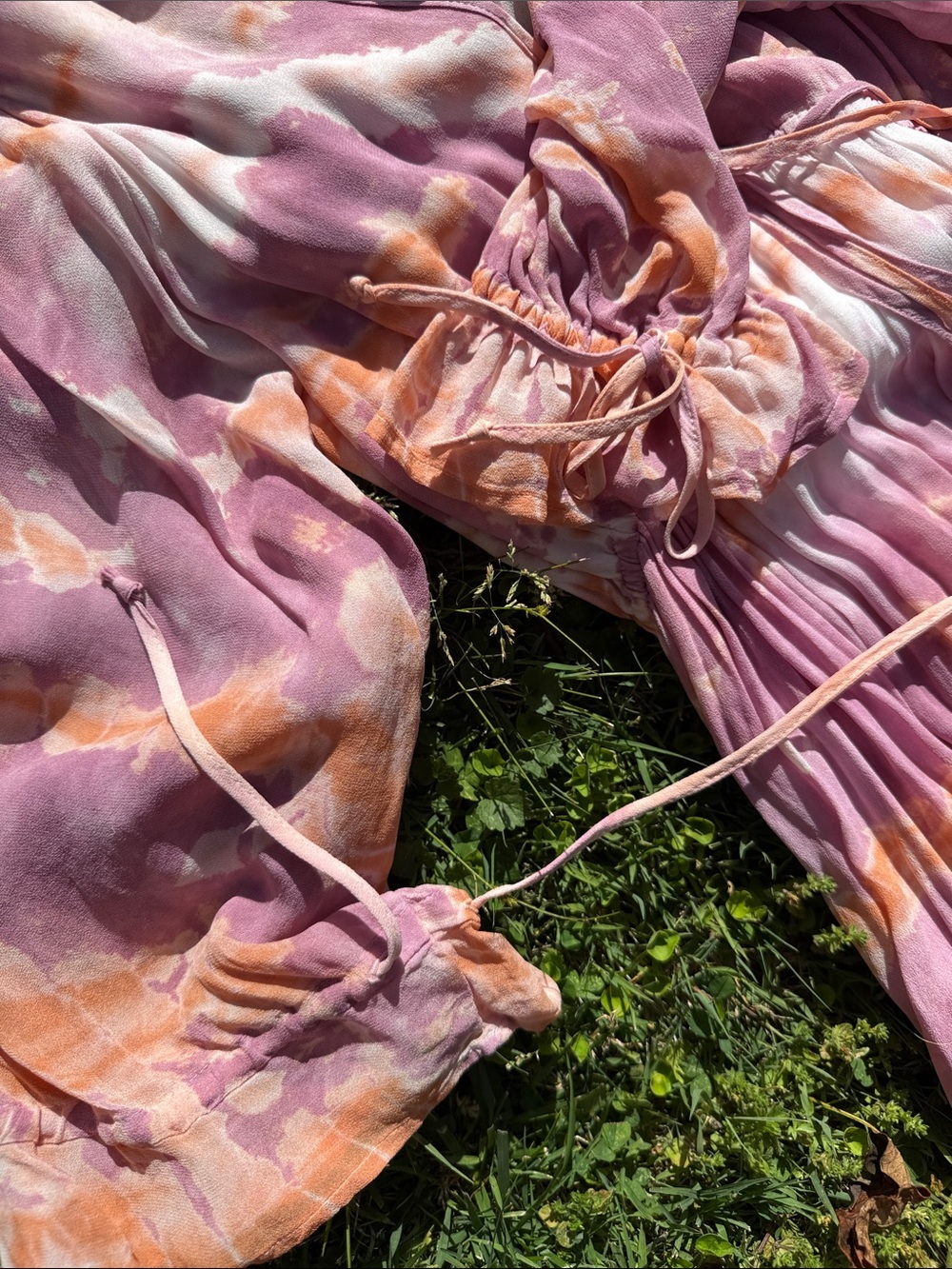 Young Fabulous & Broke Pink and Cream Tie-Dye Maxi Dress - Picture 3 of 6